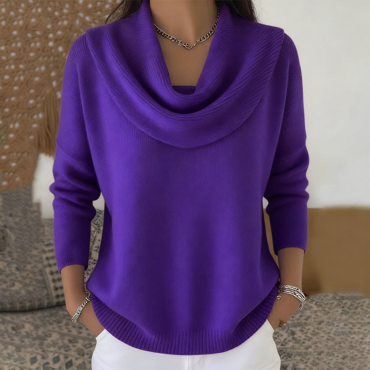 Vionne | Jersey con Cuello, Rojo Rubí