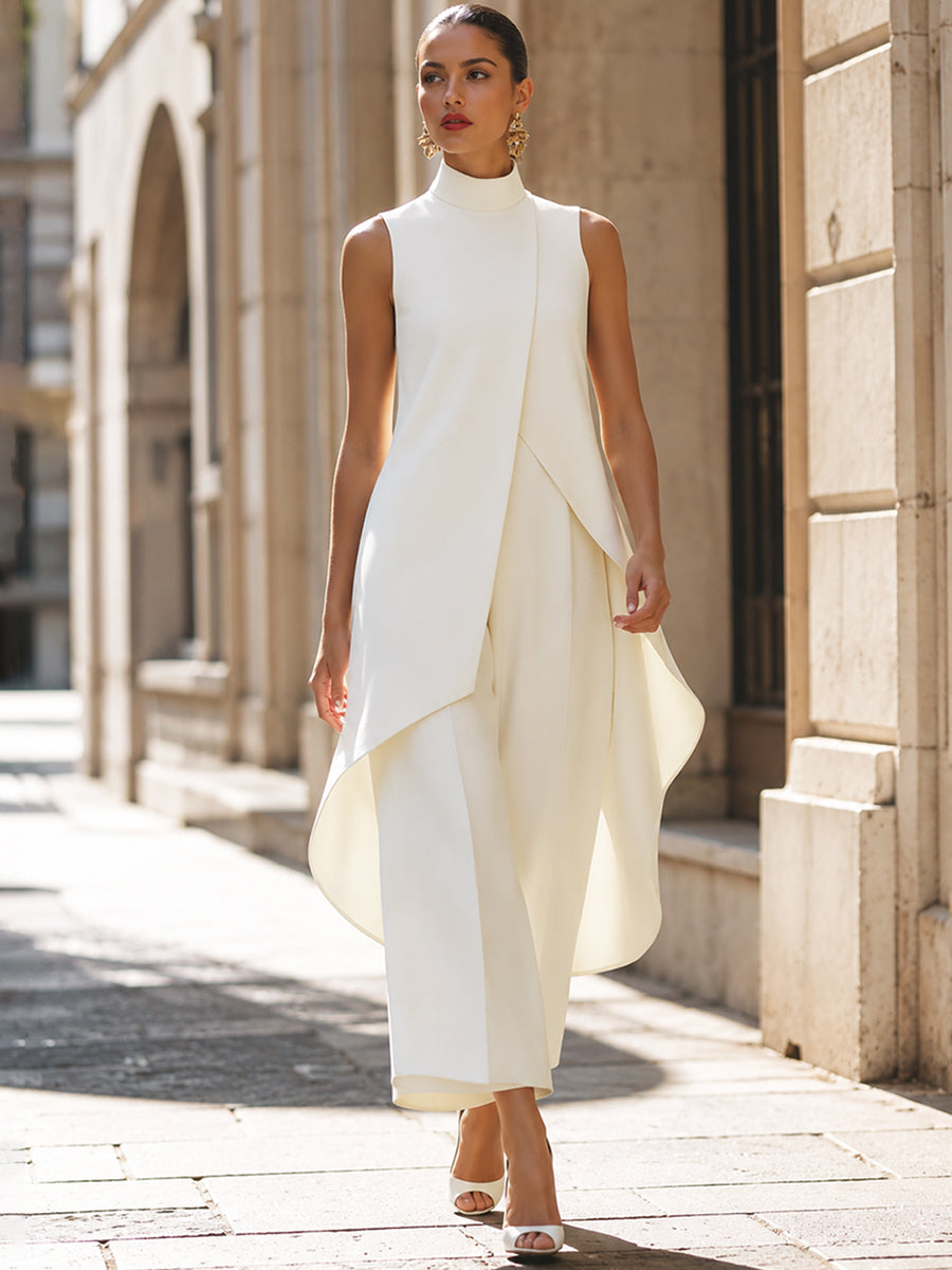 Everly | Conjunto Dos Piezas Pierna Ancha, Blanco Perla