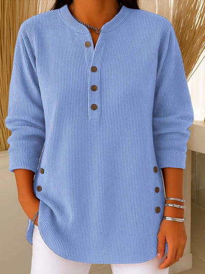 Adeline | Jersey de Cuello Redondo, Azul Cobalto
