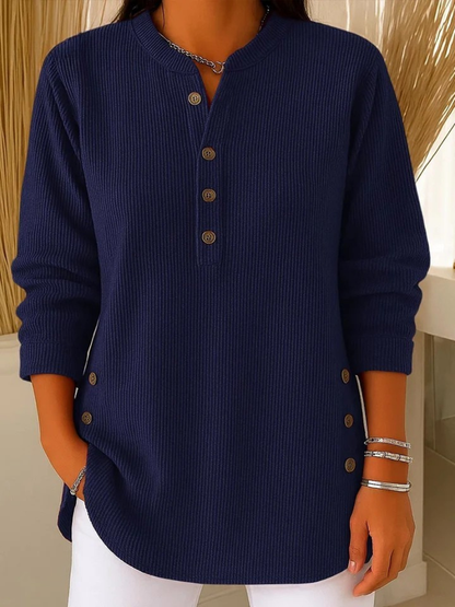 Adeline | Jersey de Cuello Redondo, Azul Cobalto