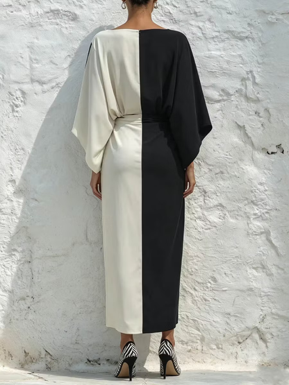 Conjunto de Dos Piezas con Contraste Blanco y Negro