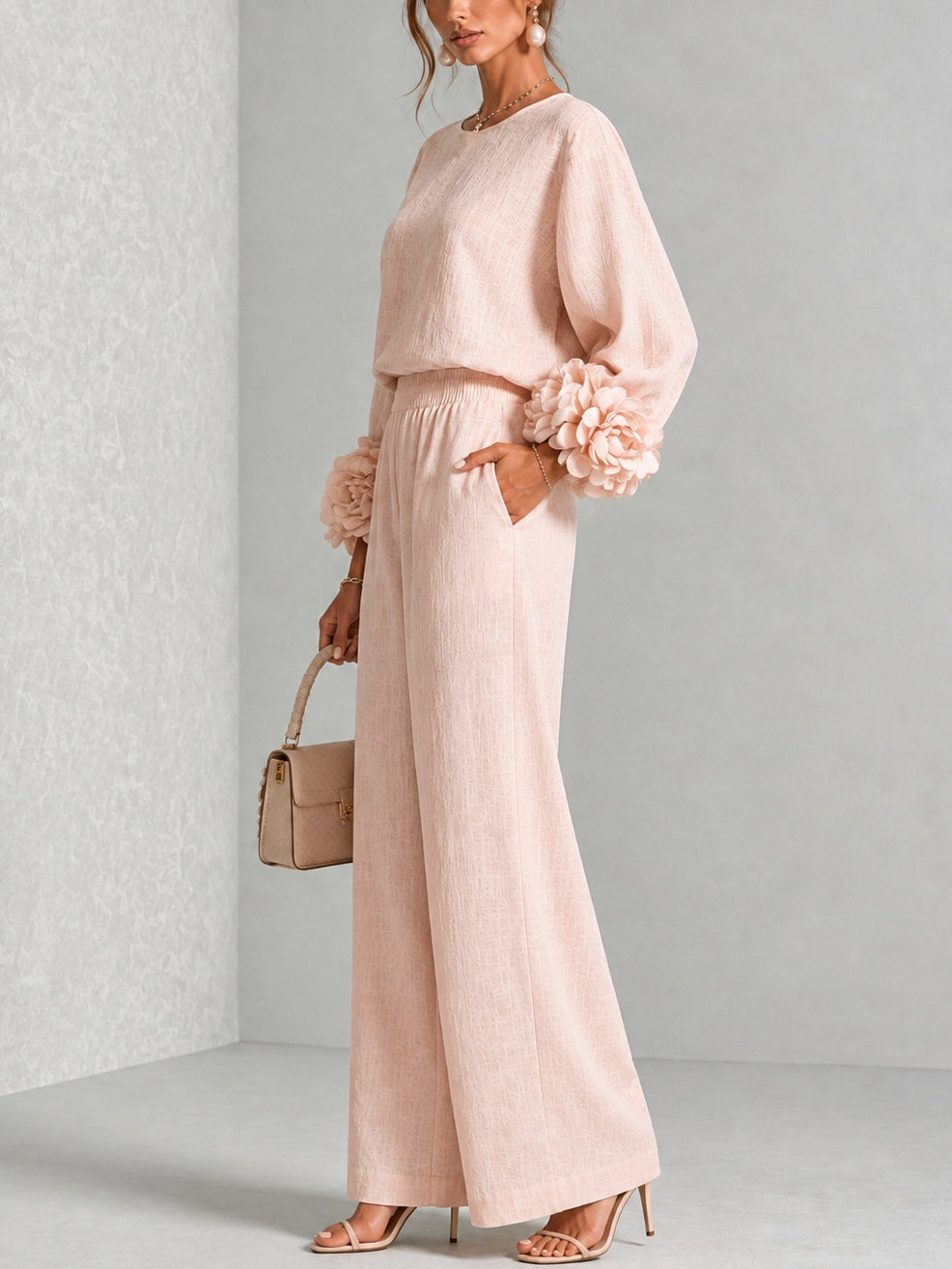 Rosalie | Conjunto Dos Piezas con Puños Florales, Estampado Floral