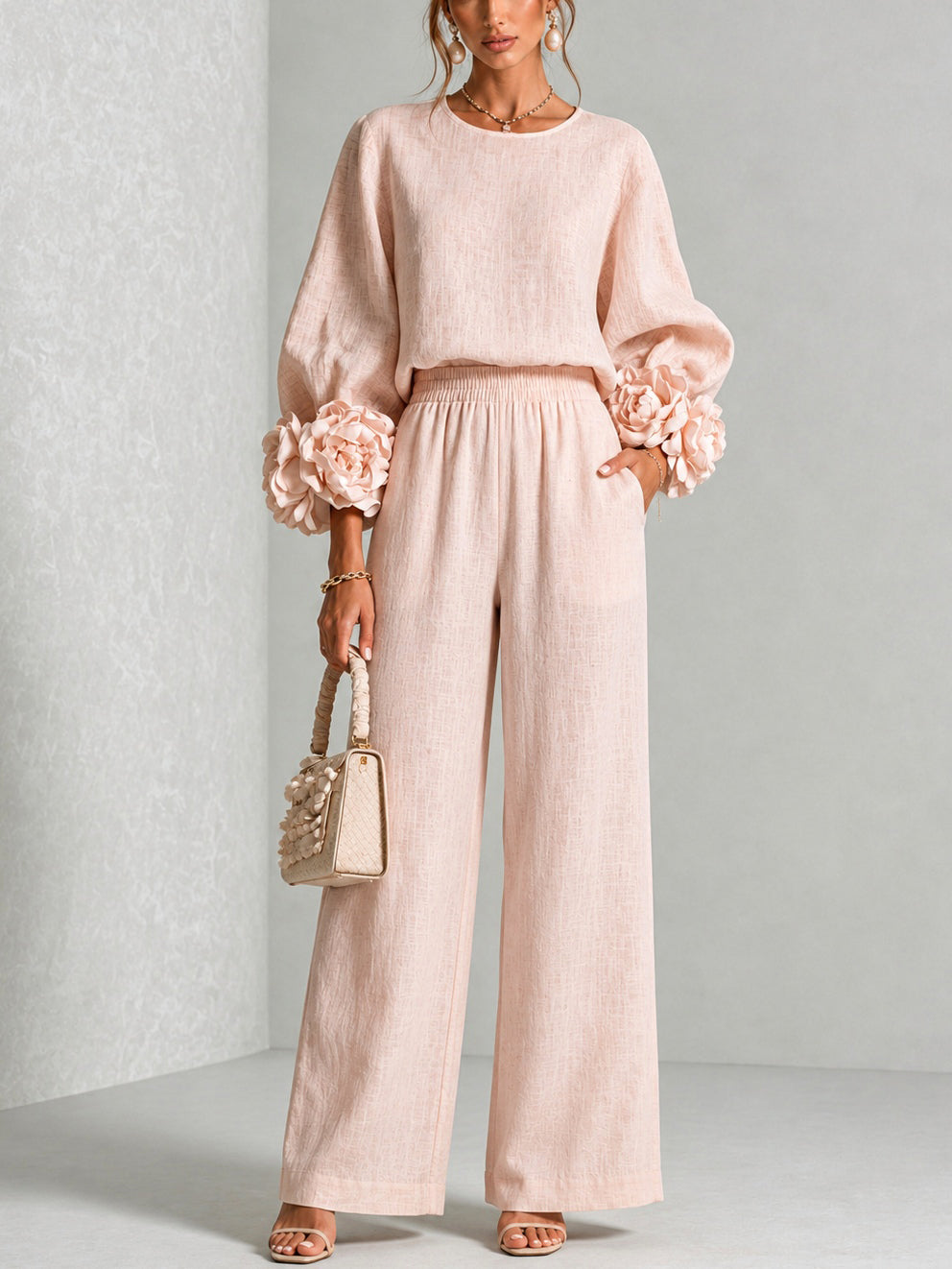 Rosalie | Conjunto Dos Piezas con Puños Florales, Estampado Floral