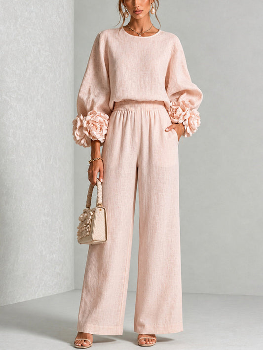 Rosalie | Conjunto Dos Piezas con Puños Florales, Estampado Floral
