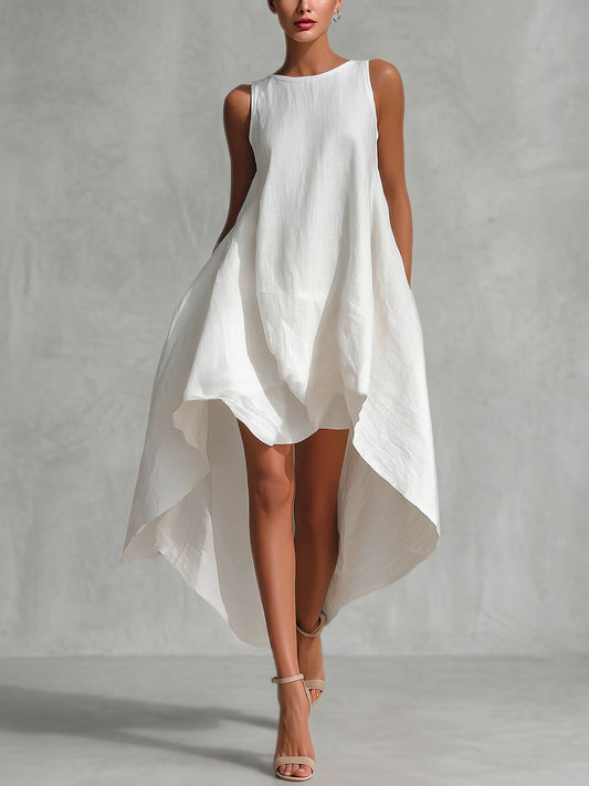 Valentina | Vestido Maxi Asimétrico Sin Mangas con Cremallera