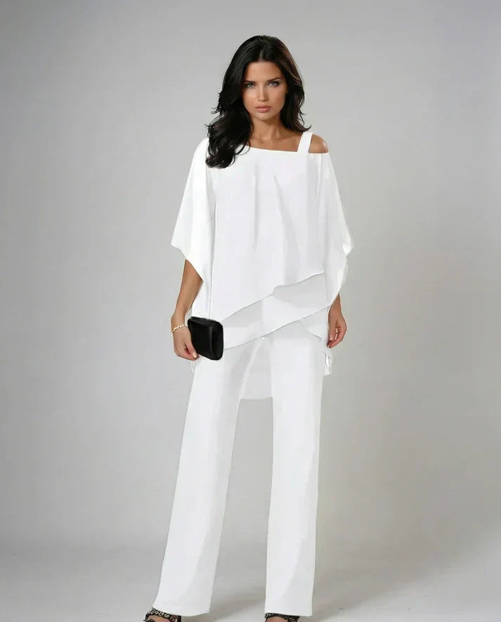 Mariella | Conjunto Fluido de Dos Piezas, Blanco