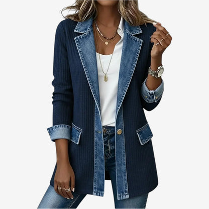 Emilia | Chaqueta en Denim Mixto, Negro