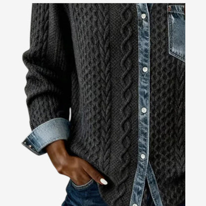 Cicchelli | Chaqueta Trenzada, Caqui